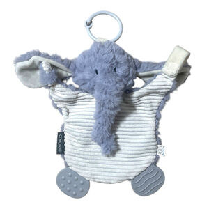 Demdaco Elephant Teething Buddy Pacifier Holder Rattle Crinkle Clip On Baby Toy